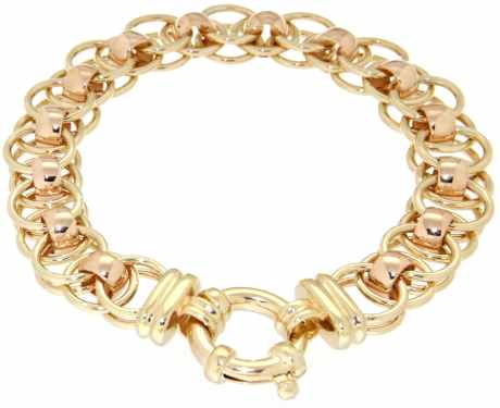 Holdsworth 9K Yellow Gold and Rose Gold handmade double loop bracelet.