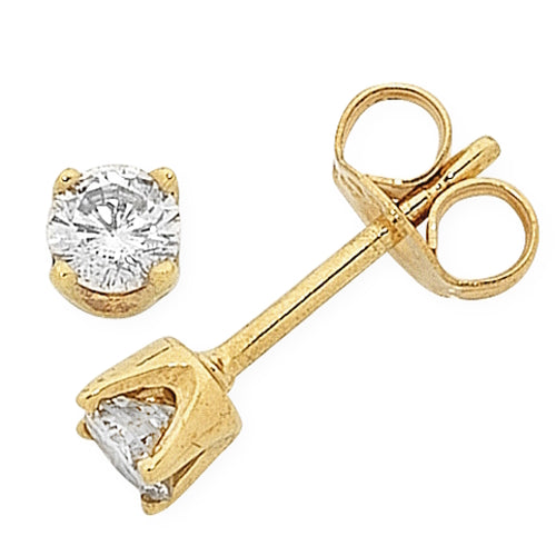 Holdsworth 9K Yellow gold diamond studs.