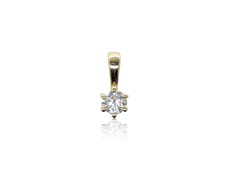 Holdsworth 9K Yellow Gold 0.10 ct Diamond Claw Set Pendant.