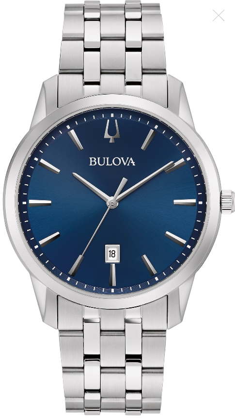 Gents Bulova Quartz Watch with Blue Dial.