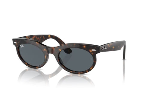Ray-Ban Wayfarer Oval Havana Blue Lens Sunglasses.