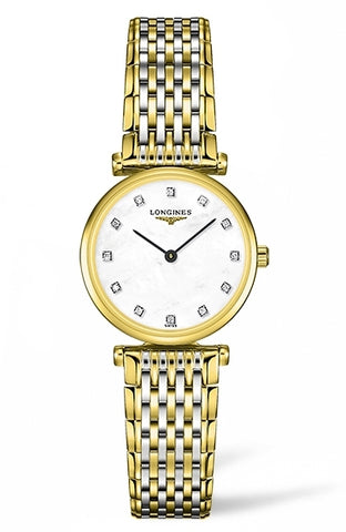 Ladies Longines La Grande Classique 12 Diamond Mother of Pearl Dial Watch.