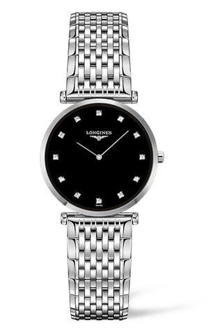 Ladies Longines La Grande Classique Quartz watch with 12 Diamond Black Dial