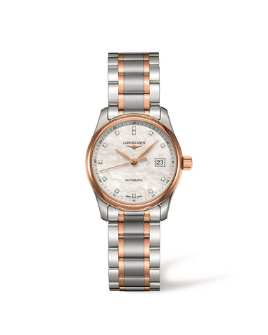 Ladies Longines Master Collection 12 Diamond and Mother of Pearl Dial Watch.