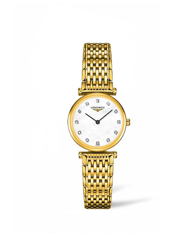 Ladies Longines La Grande Classique 12 Diamond Mother of Pearl Dial Watch.