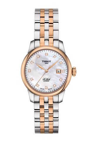 Ladies Le Locle Tissot 12 Diamon White Mother of Pearl Dial Watch.