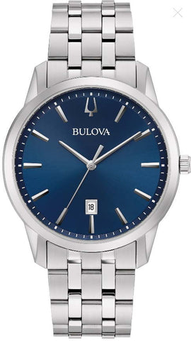 Gents Bulova Quartz Watch with Blue Dial.