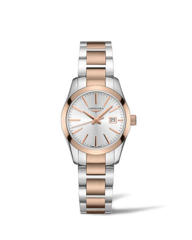 Ladies Longines Conquest Classic Silver Dial Watch.