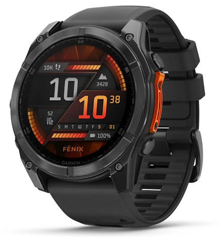 Garmin f&#275;nix&nbsp;8 - Slate Grey with Black Silicone Band.