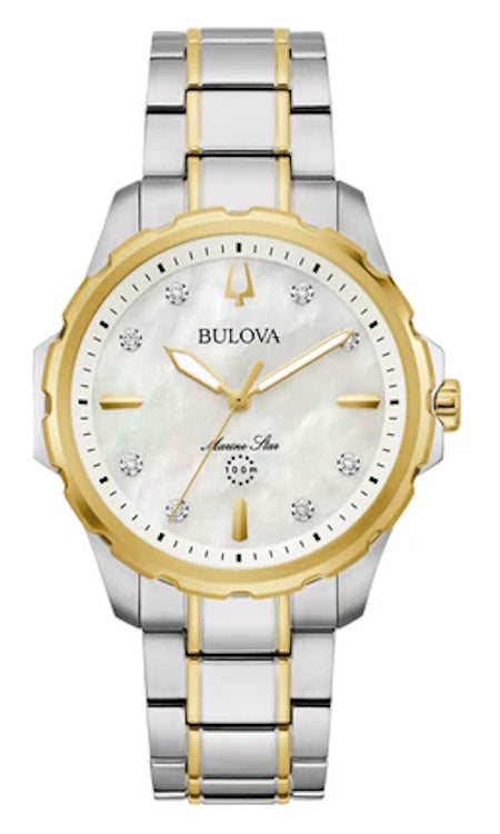 Ladies Bulova&nbsp;Marine Star Diamond Quartz Watch.